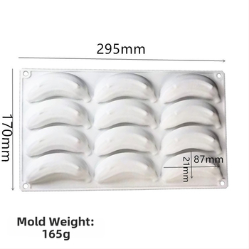 Formă de silicon pentru prăjituri, 12 cavități, cu banană jeleu mousse, budincă și înghețată, fondant ciocolată DIY