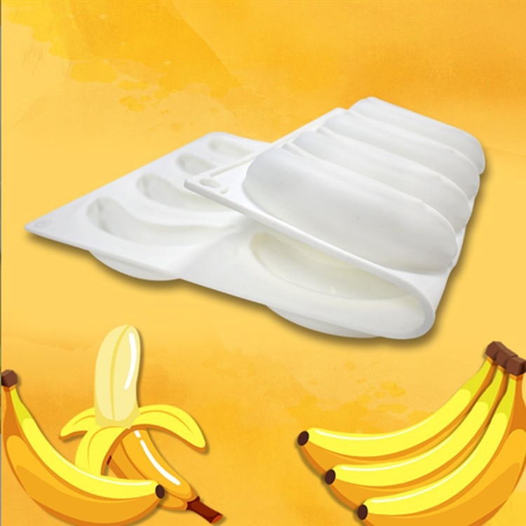 Formă de silicon pentru prăjituri, 12 cavități, cu banană jeleu mousse, budincă și înghețată, fondant ciocolată DIY