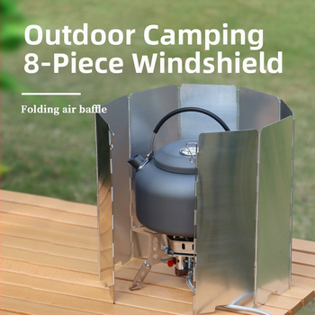 Paravan anti-vânt din aluminiu pentru camping, cu încuietoare – ultra-ușor, portabil și pliabil.