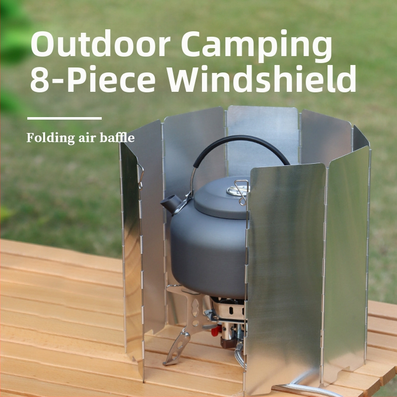 Paravan anti-vânt din aluminiu pentru camping, cu încuietoare – ultra-ușor, portabil și pliabil.