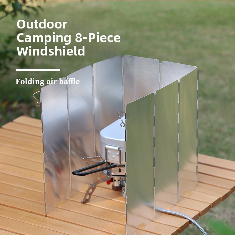 Paravan anti-vânt din aluminiu pentru camping, cu încuietoare – ultra-ușor, portabil și pliabil.