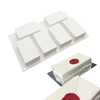 Set de 6 forme pătrate din silicon pentru mousse și prăjituri