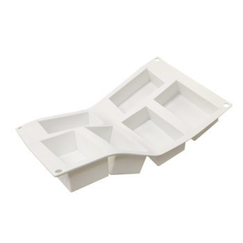 Set de 6 forme pătrate din silicon pentru mousse și prăjituri