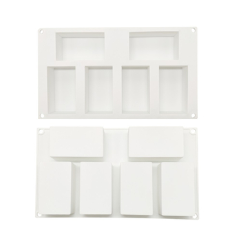 Set de 6 forme pătrate din silicon pentru mousse și prăjituri