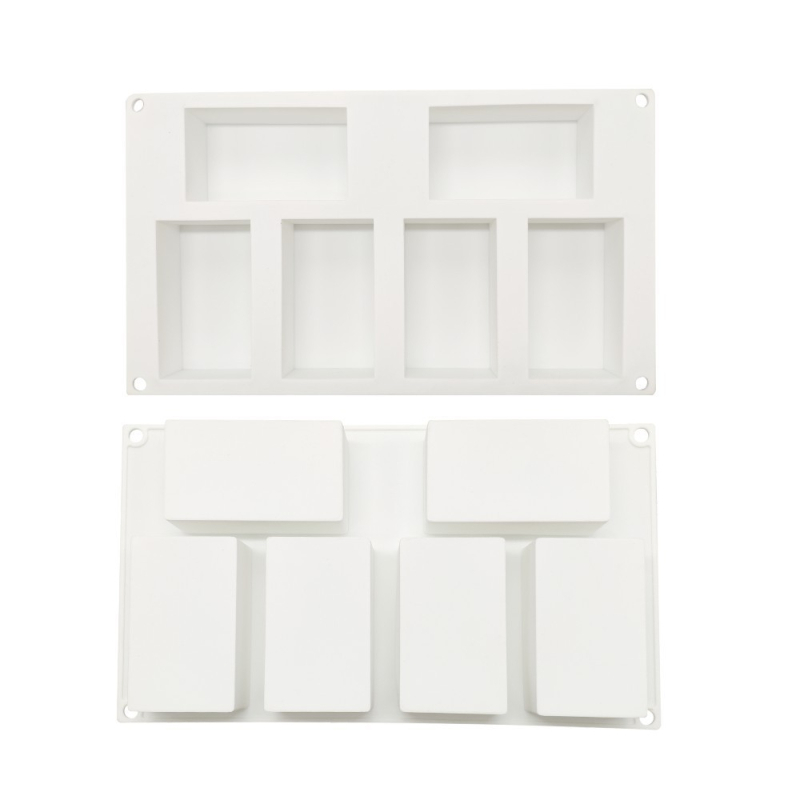 Set de 6 forme pătrate din silicon pentru mousse și prăjituri