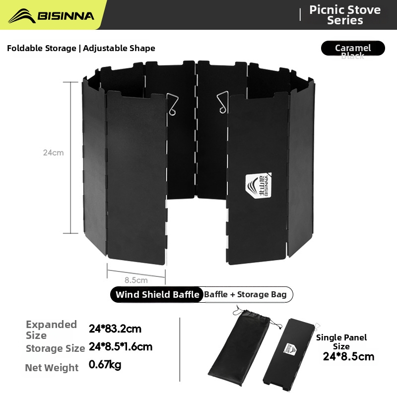 Vanjski štitnik protiv vjetra za kazetni štednjak – sklopivi kamperski štitnik