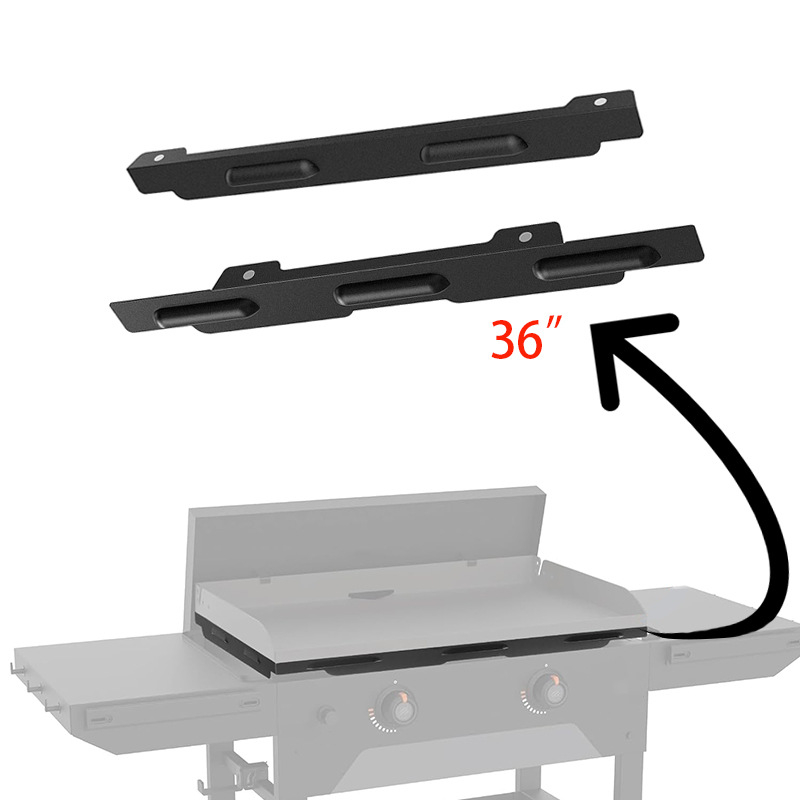 Ecran din oțel inoxidabil de 36 inch pentru grătar, protecție împotriva vântului, accesoriu cu piatră neagră