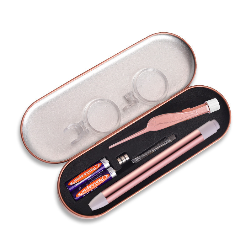 Set de lingurițe luminoase pentru urechi, cu încărcare USB și lupă pentru copii