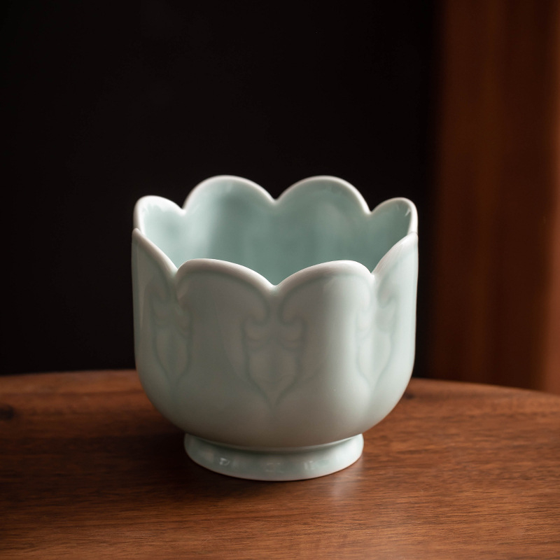 Set de ceai ceramic în stilul Dinastiei Song, imitație, ceainic mic cu mâner și accesorii pentru ceai, glazură albastru cer