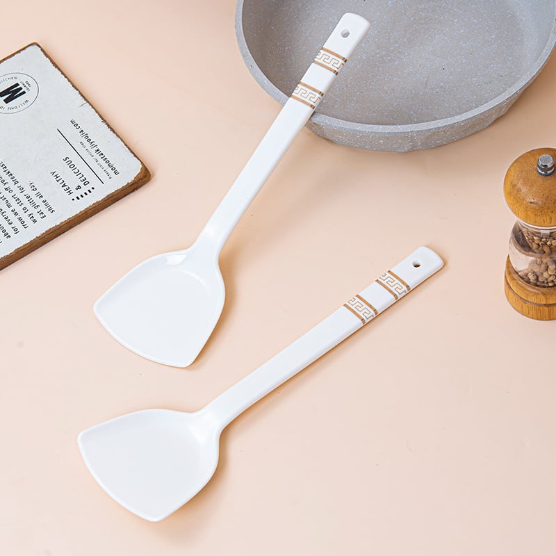 Spatulă ceramică de bucătărie, 30 cm, glazurată, rezistentă la temperaturi înalte, nu mucezează, fără vopsea sau ceară, igienică pentru bucătăria proprie