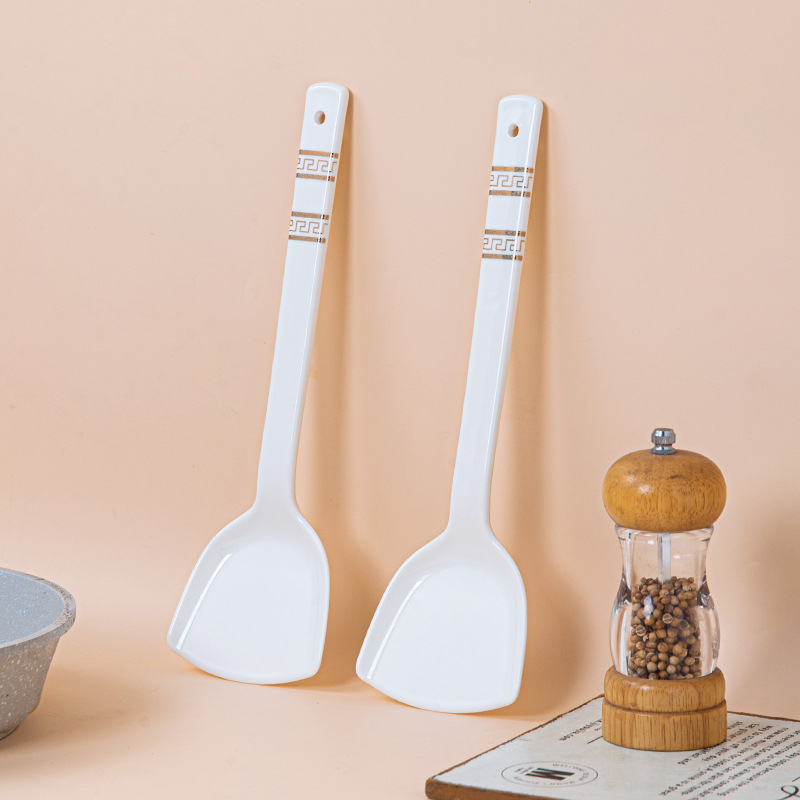 Spatulă ceramică de bucătărie, 30 cm, glazurată, rezistentă la temperaturi înalte, nu mucezează, fără vopsea sau ceară, igienică pentru bucătăria proprie