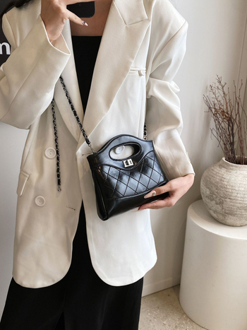 Chanel inspirirana torba s lancem, teksturirana mini torbica za ramena, 2025