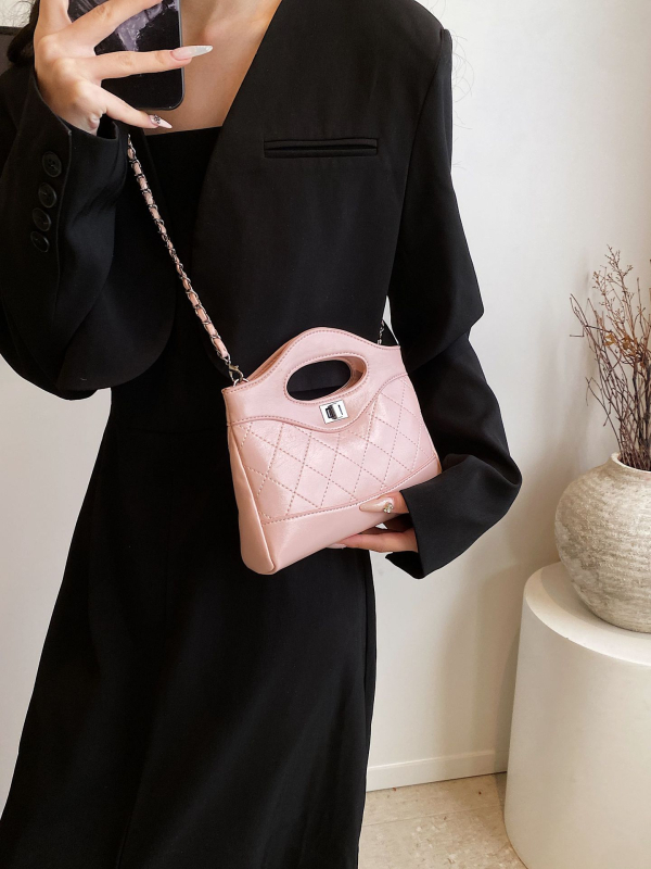 Chanel inspirirana torba s lancem, teksturirana mini torbica za ramena, 2025