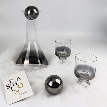 Set de decantare din sticlă, gradient roz-auriu și gri, capacitate 900 ml, stil modern