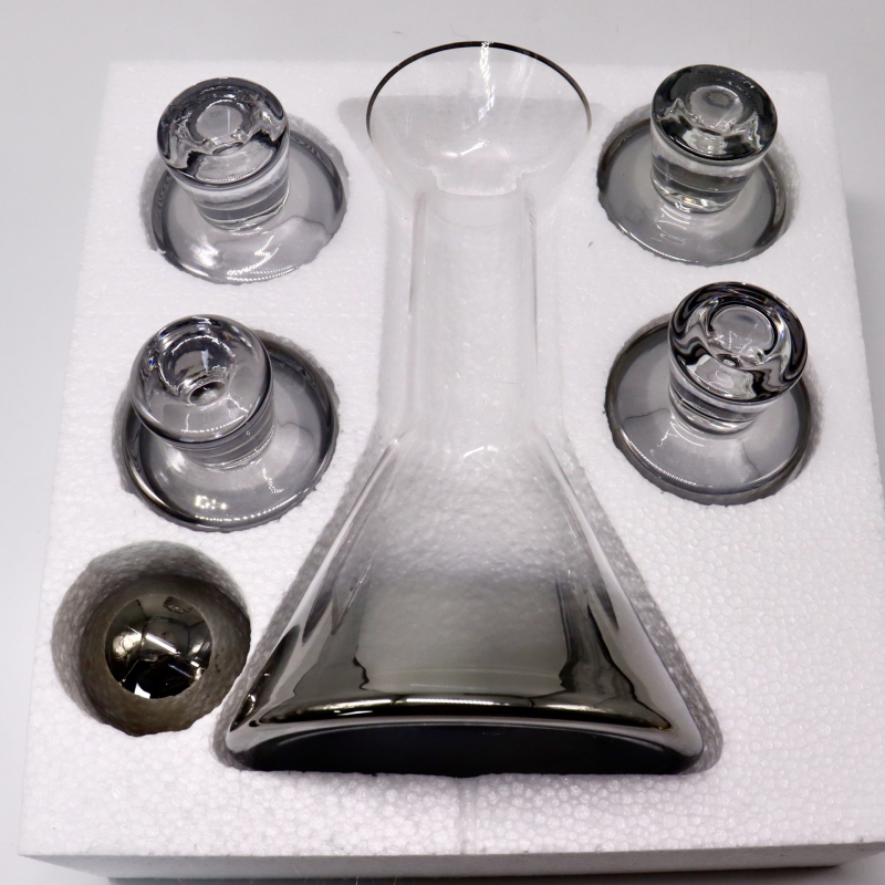Set de decantare din sticlă, gradient roz-auriu și gri, capacitate 900 ml, stil modern