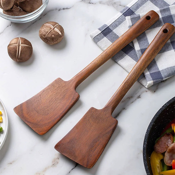 Set de spatule din lemn de acacie pentru bucătărie, spatule din lemn pentru gătit, compatibil cu tigăi antiaderente