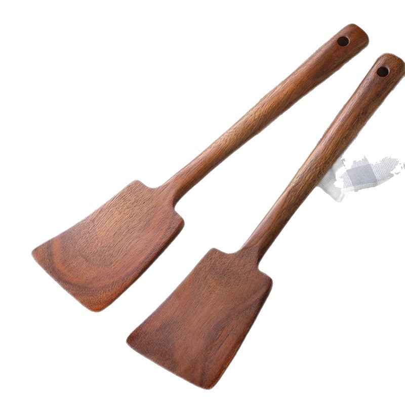Set de spatule din lemn de acacie pentru bucătărie, spatule din lemn pentru gătit, compatibil cu tigăi antiaderente