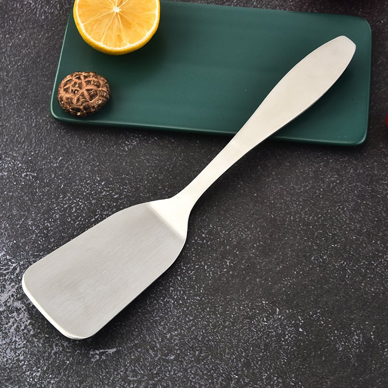 Spatula de gătit din oțel inoxidabil 304, finisaj mat, corp din oțel integral, spatulă pentru pizza cu design integrat, anti-arzare, spatulă mică, spatulă pentru friptură