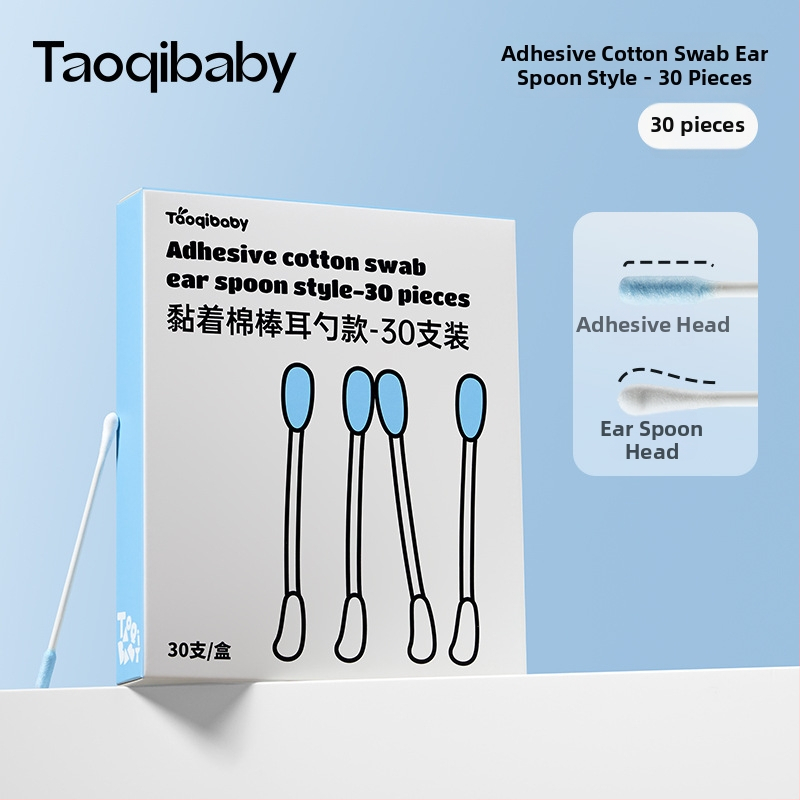 Taoqibaby Bețișoare din bumbac pentru bebeluși – sterilizate pentru nou-născuți, pentru curățarea urechilor și a nasului, bețișoare de bumbac pentru copii