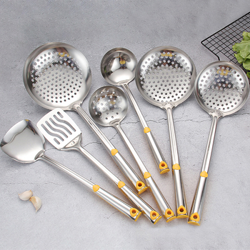 Set de ustensile de bucătărie din oțel inoxidabil: lingură, spatulă și paletă pentru tigaie, 201 oțel inoxidabil