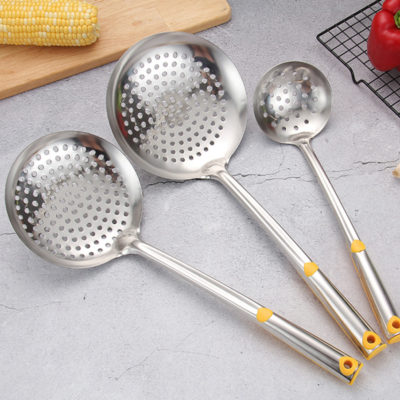 Set de ustensile de bucătărie din oțel inoxidabil: lingură, spatulă și paletă pentru tigaie, 201 oțel inoxidabil