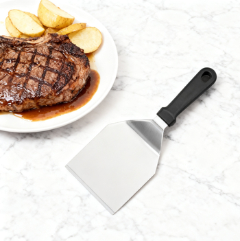Spatulă din oțel inoxidabilă — ustensil de bucătărie pentru gătit, friptură și burger