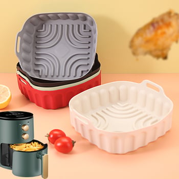 Tavă pătrată din silicon pentru air fryer și cuptor, covoraș de copt