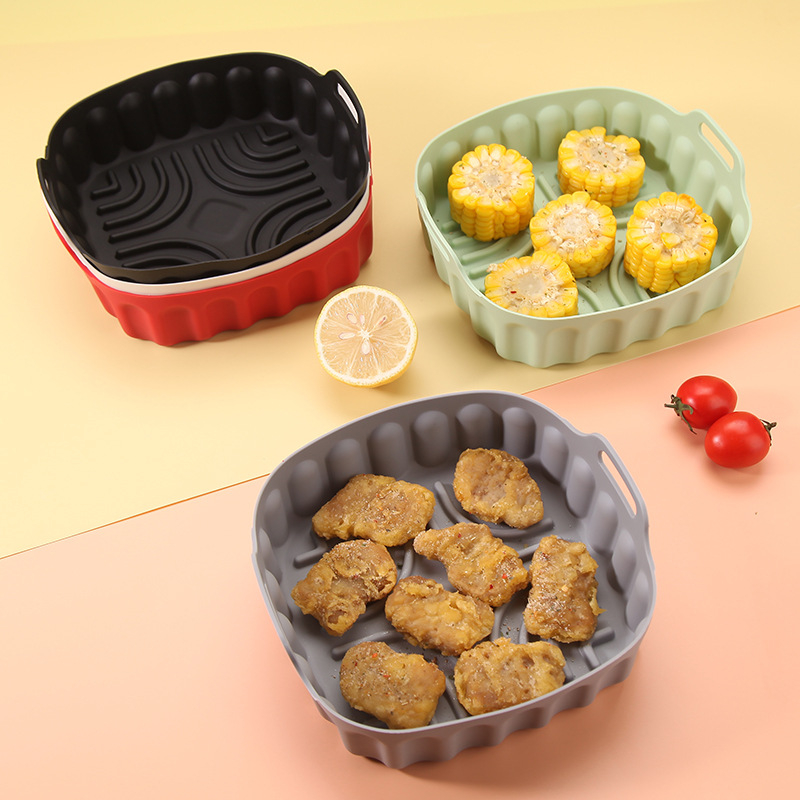 Tavă pătrată din silicon pentru air fryer și cuptor, covoraș de copt