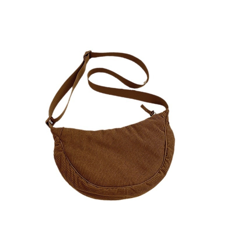 Unisex torbica preko tijela od corduroy, mala najlonska torbica za rame, zima 2023