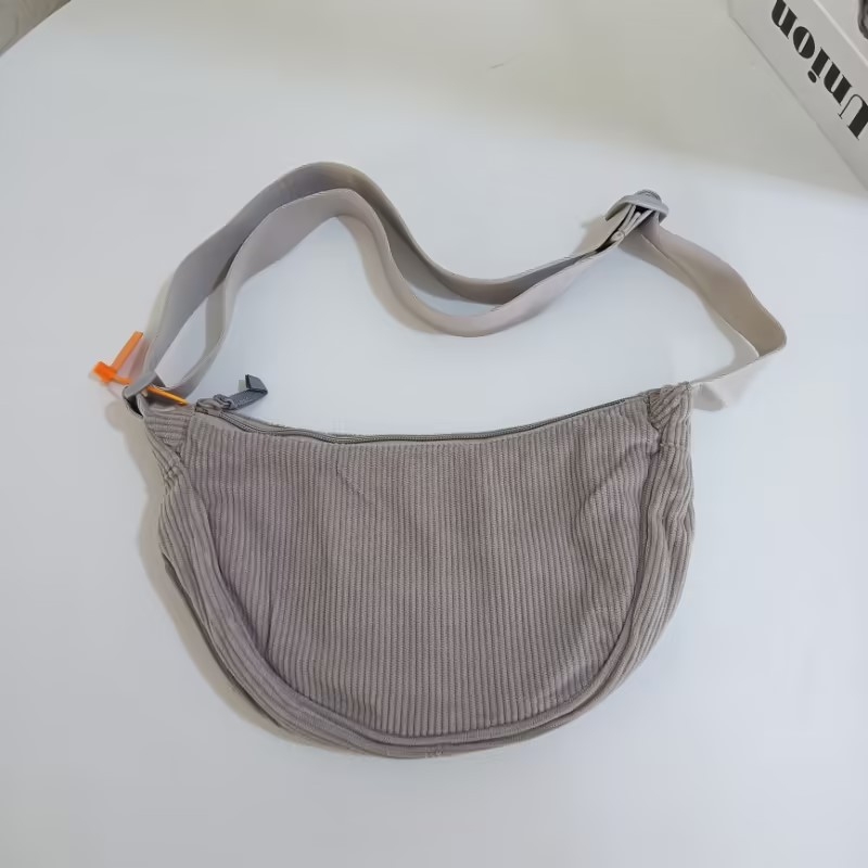 Unisex torbica preko tijela od corduroy, mala najlonska torbica za rame, zima 2023