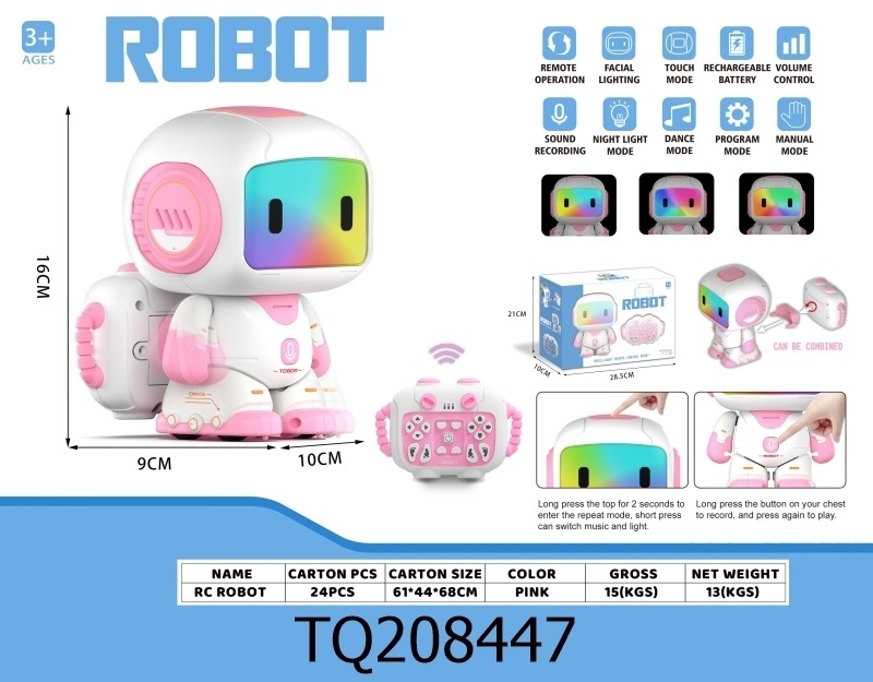 Okos távirányítós robot fényekkel, zenével és tánccal, beszédismétlő funkcióval; gyerekeknek szánt oktató játék és programozás