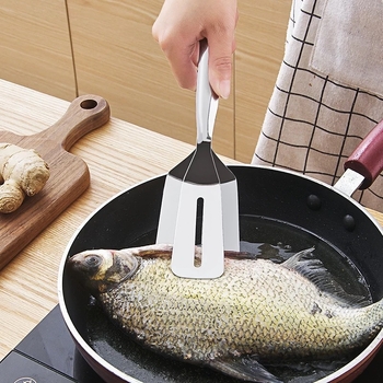 Spatulă de bucătărie din oțel inoxidabil, cu clip, pentru clătite, pește, pizza și friptură