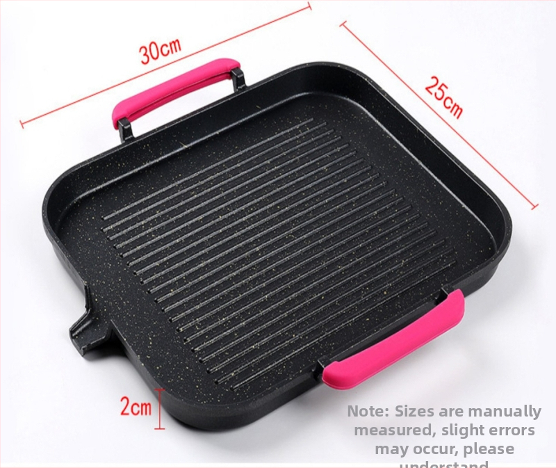 Tigaie grill pentru inducție cu piatră Maifanite, fără strat, fără fum