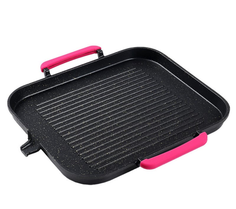 Tigaie grill pentru inducție cu piatră Maifanite, fără strat, fără fum