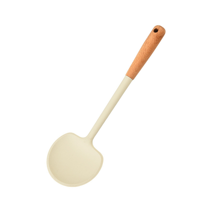 Set spatule din silicon cu mâner din lemn – ustensile de bucătărie, de calitate alimentară, antiaderente, rezistente la căldură