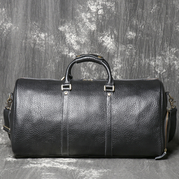 Torba za putovanje od prave bivolje kože s pretincem za cipele, unisex, kapacitet 20–35 L
