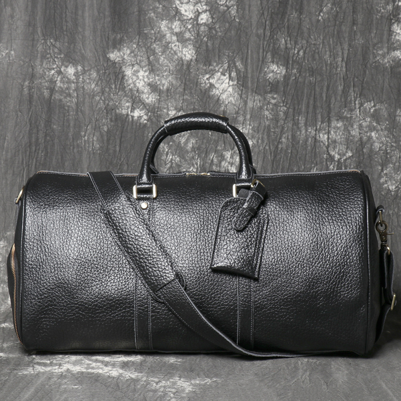 Torba za putovanje od prave bivolje kože s pretincem za cipele, unisex, kapacitet 20–35 L