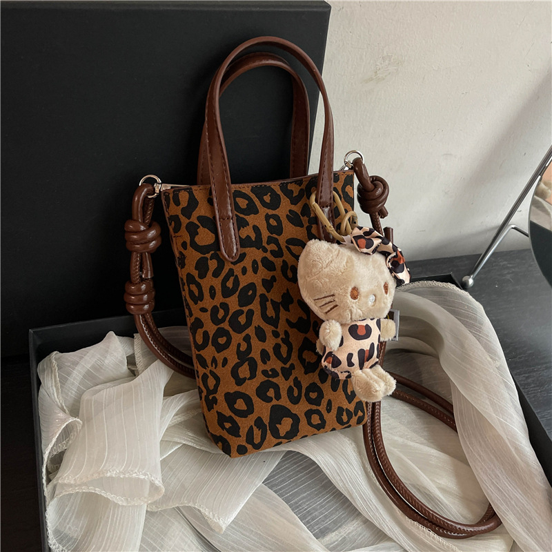 Ženska crossbody torba s jesensko-zimskim retro leopard uzorkom, mala kvadratna torba od PU kože