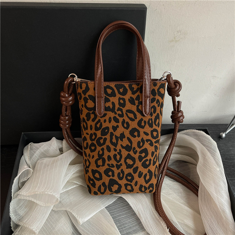 Ženska crossbody torba s jesensko-zimskim retro leopard uzorkom, mala kvadratna torba od PU kože
