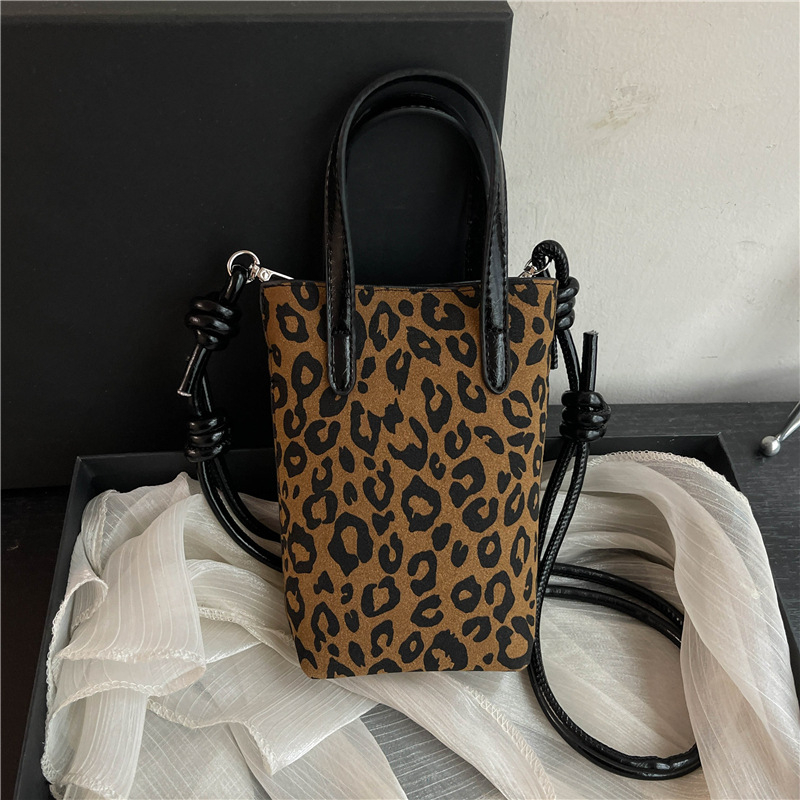 Ženska crossbody torba s jesensko-zimskim retro leopard uzorkom, mala kvadratna torba od PU kože
