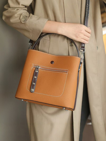 Nova retro torbica od biljne kože za žene, elegantna dnevna torba velikog kapaciteta, torba tipa kanta