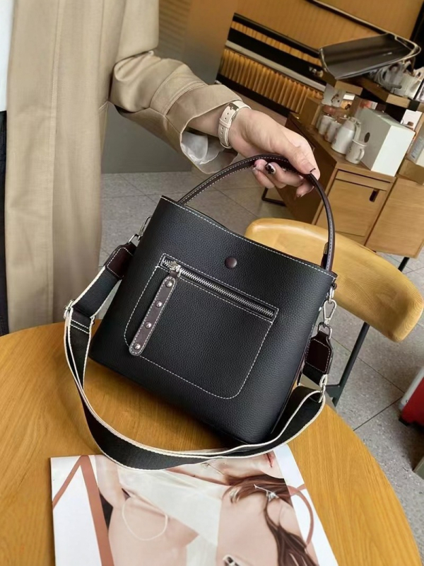 Nova retro torbica od biljne kože za žene, elegantna dnevna torba velikog kapaciteta, torba tipa kanta