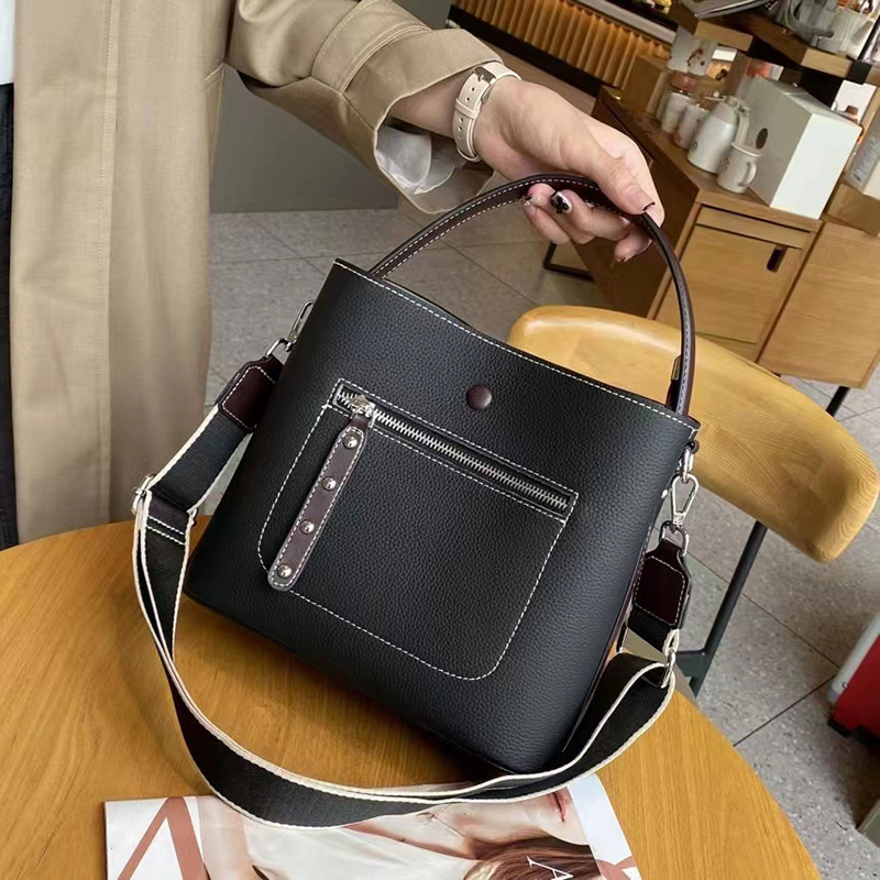 Nova retro torbica od biljne kože za žene, elegantna dnevna torba velikog kapaciteta, torba tipa kanta