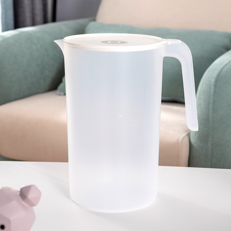 Carafă transparentă din plastic pentru băuturi reci, capacitate mare, set de pahare