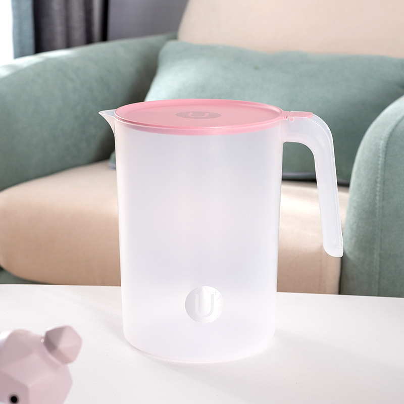Carafă transparentă din plastic pentru băuturi reci, capacitate mare, set de pahare
