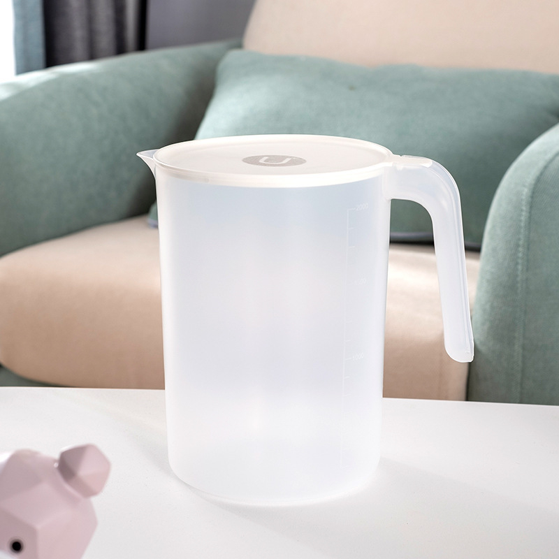 Carafă transparentă din plastic pentru băuturi reci, capacitate mare, set de pahare