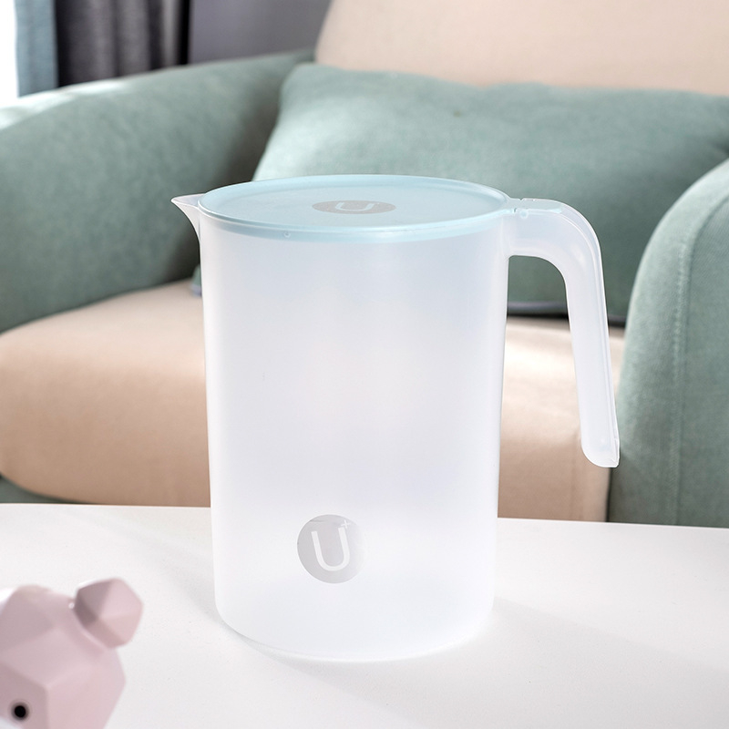 Carafă transparentă din plastic pentru băuturi reci, capacitate mare, set de pahare