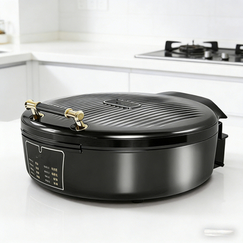 Tigaie electrică de grătar Black Gold, 30 cm, 1500 W, acoperire anti-aderentă, ușor de curățat, pentru 3–5 persoane