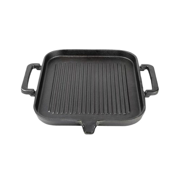 Tigaie grill din fontă pentru exterior, cu construcție mai groasă, pentru camping și uz casnic, fără strat chimic, compatibilă cu plita cu inducție
