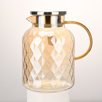Ceainic din sticlă borosilikat rezistent la temperaturi înalte, textură de ananas, design minimalist pentru living, utilizare casnică, la gros